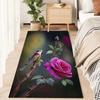 Botanical Flower Decoration Carpet Cartoon Bird Modern Carpet for Living Room Bedroom Decor Bedside Floor Mat Anti Slip Washable