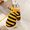 1PC Pet Clothing Creative Fleece Material Funny Pet Sweatshirt Stylish Pet Apparel Bee Design Cat Lovers Yellow