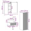 Bathroom Cabinet Set 4 pcs Sonoma Oak 43 x 11.5 x 60.5 cm