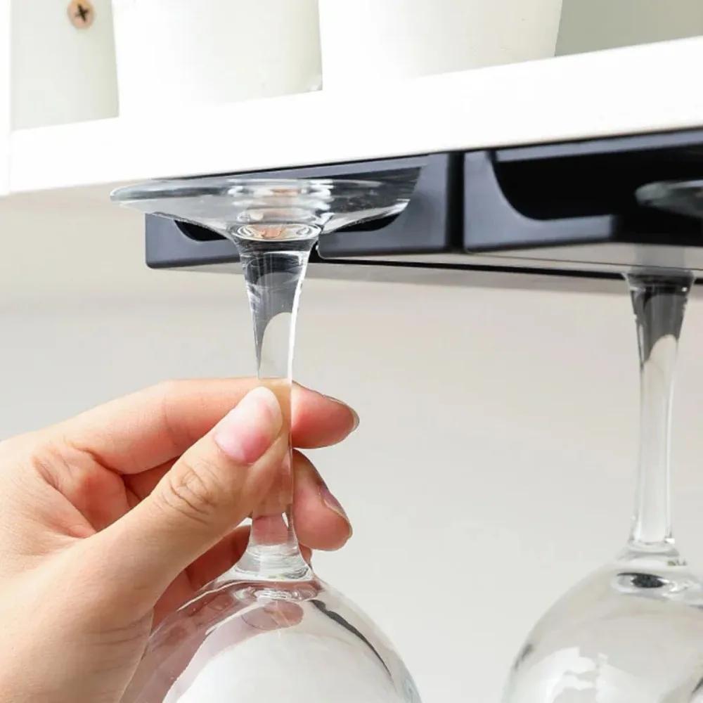 Inverted Red Wine Cup Holder Portable Kitchen Cups Rack Home Wines Cabinet Non Perforated Suspension Bracket Goblet Glass Holder