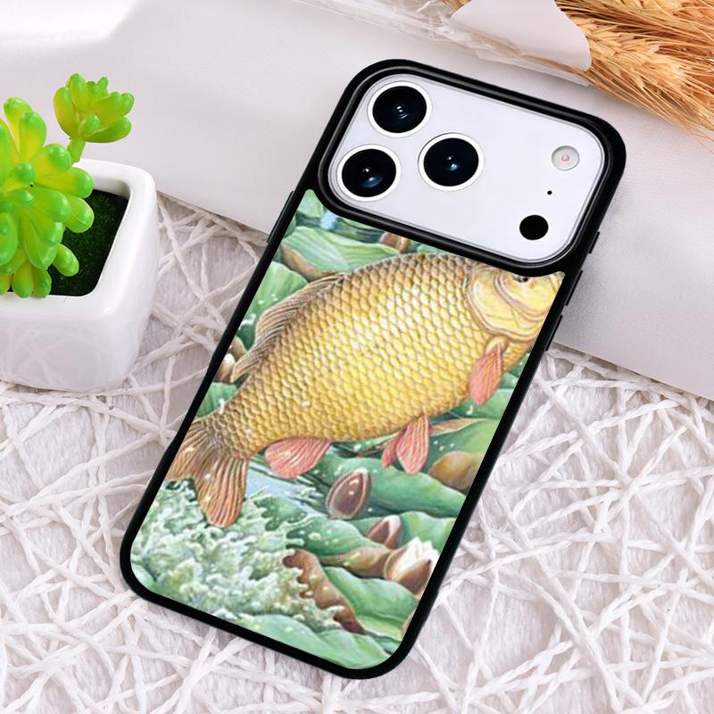 Karpfen Fisch Angeln Handyhülle für iPhone 17 Air 16 15 11 12 14 13 Pro Max Stoßfeste Hülle