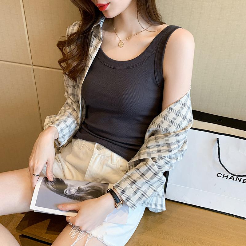 Trendy Korean Anti-Exposure Sleeveless Camisole for Women - Summer Slim Fit Douyin Favorite