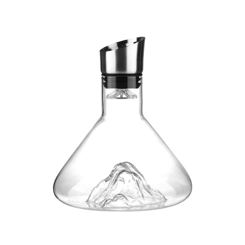 1500ml Kreativní karafa na víno Průhledný ledovec Bezolovnatý křišťál Špičkové domácí Červené doplňky Vinné barové sklo Karafy