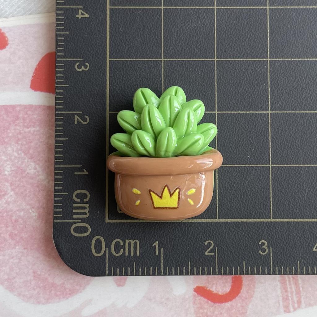7pcs Cream Adhesive Stickers Potted Plastic Accessories Simulate Flowers & Bamboo Plant Accessories,Suitable for Home decoration