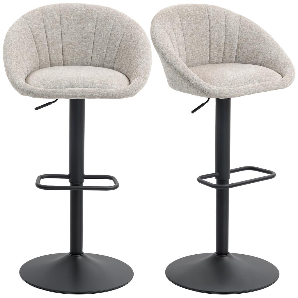 Bar Stools Set of 2 Swivel Bar Chair with Armrests and Backrest for Kitchen