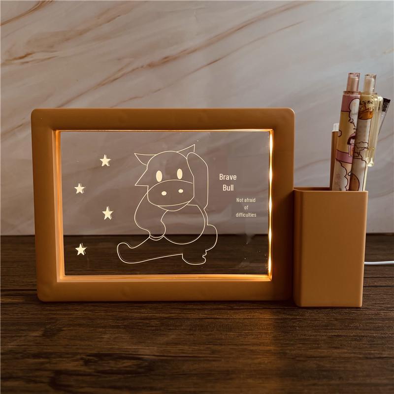 3D Photo Frame Pen Holder Night Light – Creative Graduation or Birthday Gift for Teachers and Classmates
