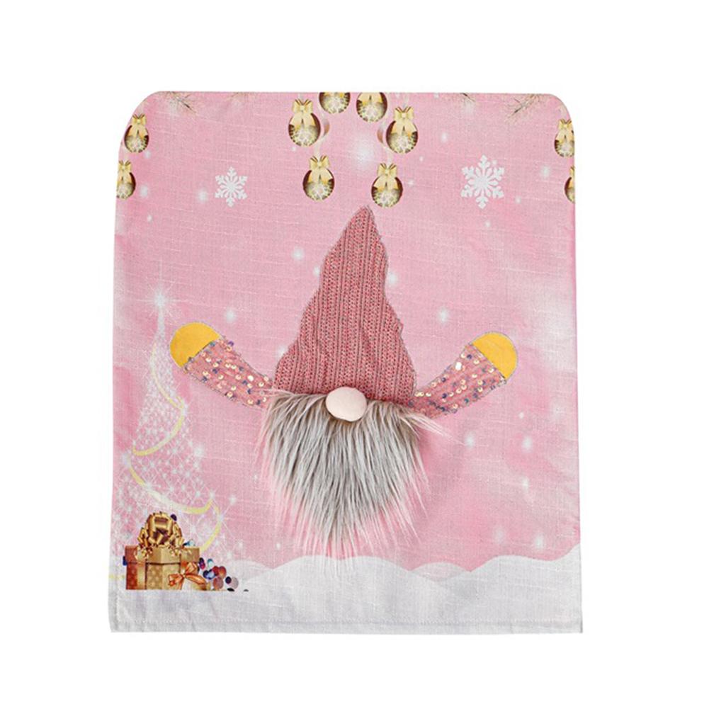 

Christmas Pink Chair Covers Decoration with LED Lights Pink Dwarf Chair Covers Rudolph Chair Slipcovers for Dining Room