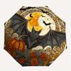 Halloween Bat & Pumpkin Decorative Coaster SetUmbrella, Portable 3-Fold Compact Umbrella for Men & Women Gift