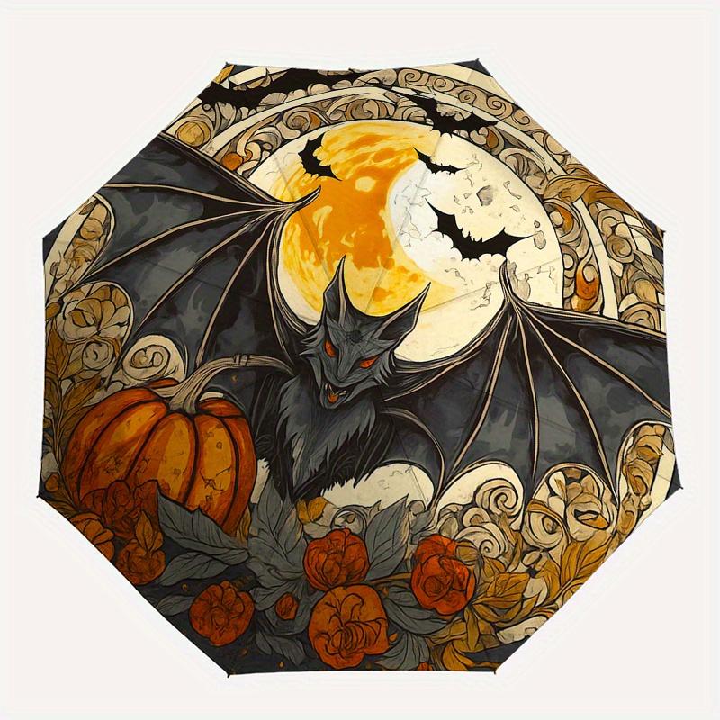 Halloween Bat & Pumpkin Decorative Coaster SetUmbrella, Portable 3-Fold Compact Umbrella for Men & Women Gift
