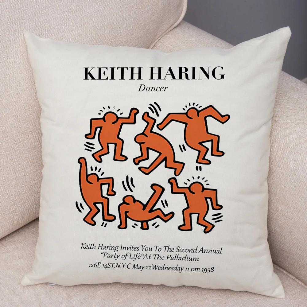 Nordic Style Plush Throw Pillow Case Abstract Keith Artwork Cushion Cover for Sofa Home Car Decor Geometric Art Print Pillowcase