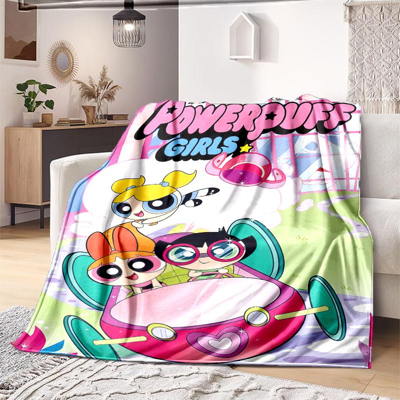 1PC The Powerpuff Girls Printed Blanket, All Season Lightweight Home Office Outdoor Nap Multifunctional Blanket A12