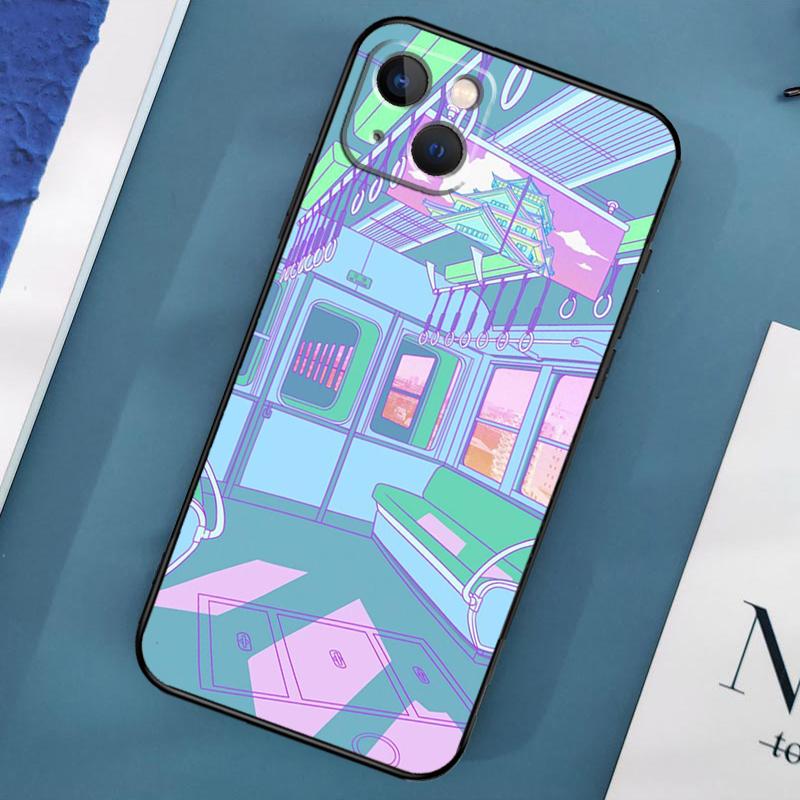 Pastel Japan Kyoto City Case For iPhone 15 14 13 12 11 Pro Max X XS Max XR 7 8 Plus SE 2020 2022 Bumper Case Cover