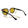 Gucci Logo Cut-out Holiday Travel Sunglasses Women's Black/Chain Terms