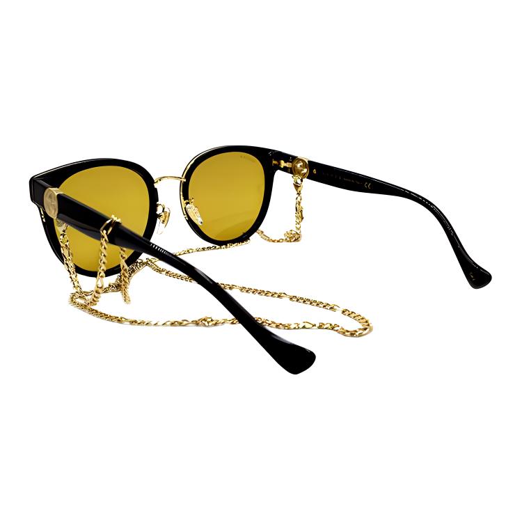 Gucci Logo Cut-out Holiday Travel Sunglasses Women's Black/Chain Terms