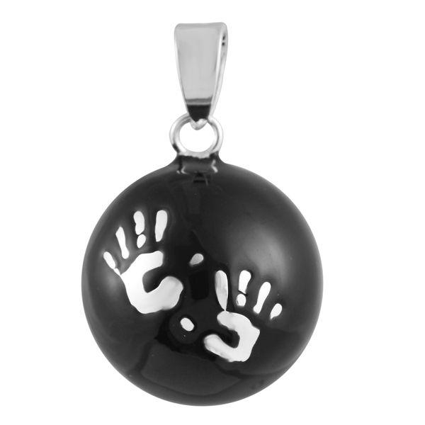 Bola de grossesse noir empreintes mains