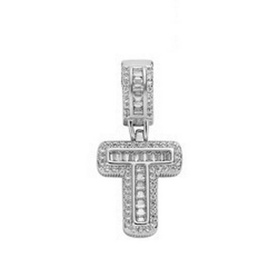 Rock Candy Letter Pendant: Trendy European & American Hip-Hop Style Copper Zircon Necklace with 26 English Alphabet Options