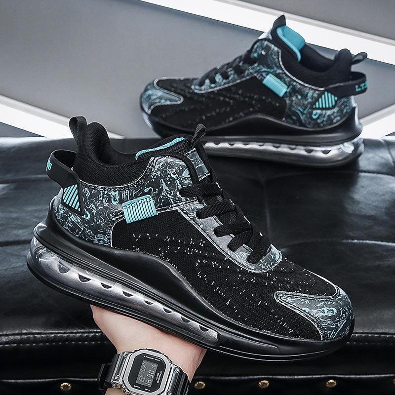 Herbst neue Herrenschuhe Sportschuhe Fliegenstrick atmungsaktiv Laufschuhe Jugendschuhe Vollfuß-Luftpolsterung Übergröße