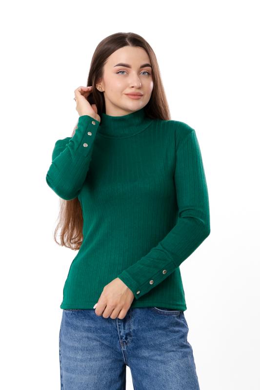 Women's Angora Long Sleeve Top – Decorative Buttons On Cuffs, Demi-season 8456-088 HC