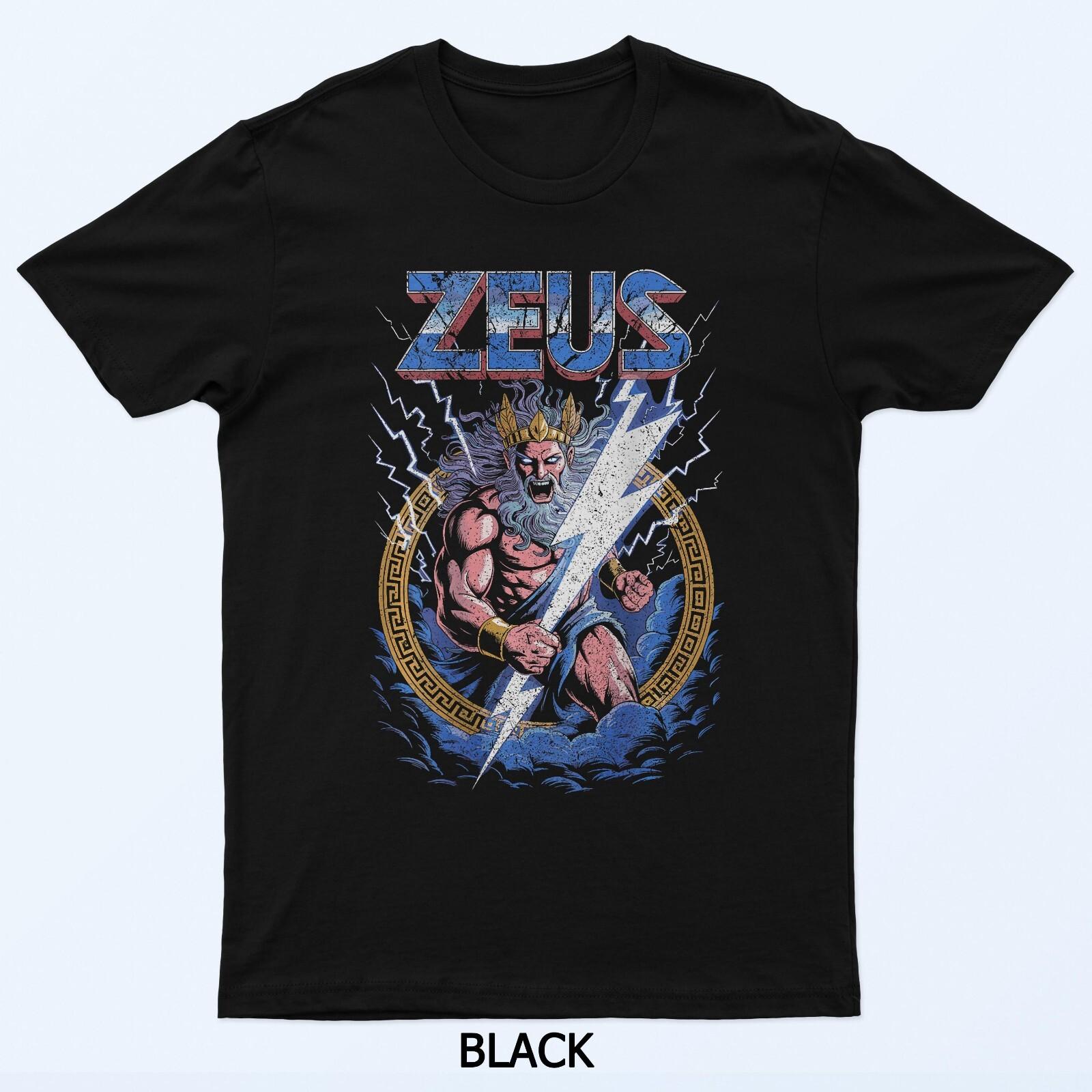 

Zeus Greek God Lightning Power Thunder T-Shirt 2XL