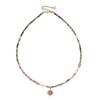 Colorful Red Vein Stone Beaded Necklace | Natural Stone Layering for a Luxurious Vacation Look