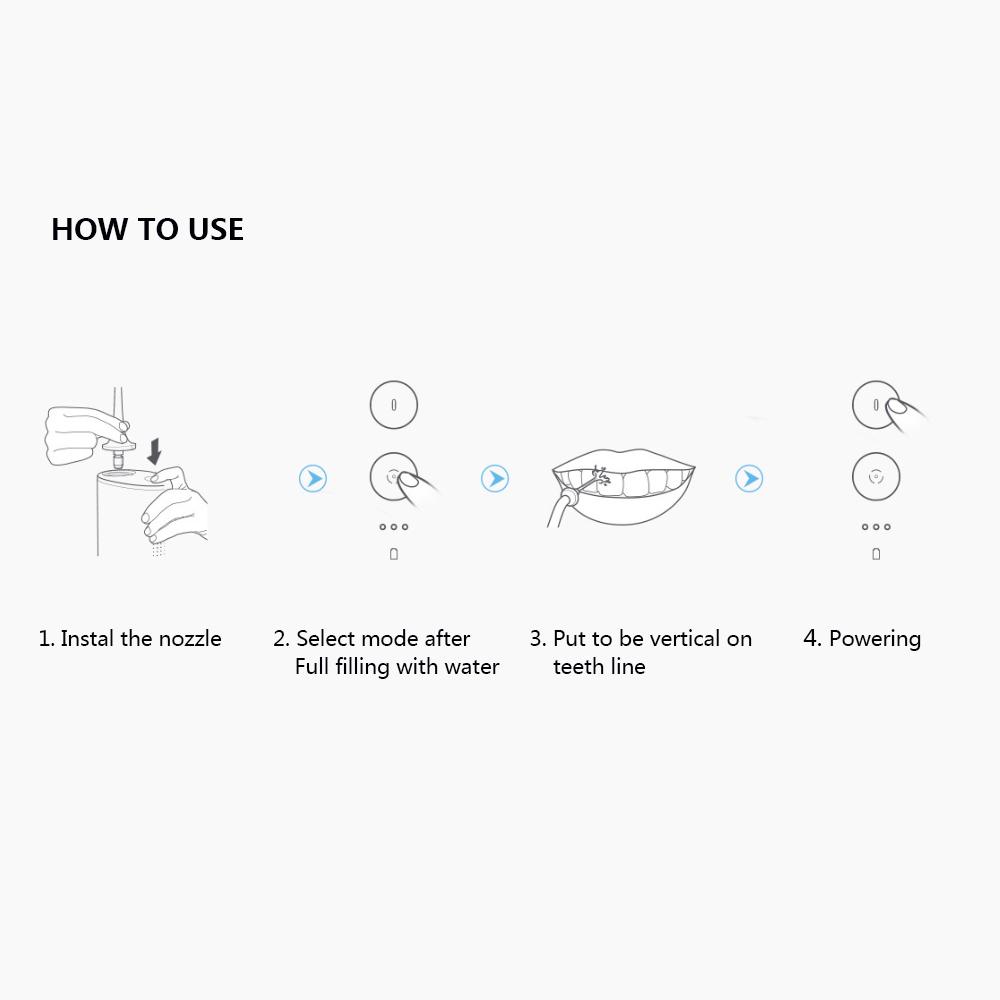 Soocas Oral Irrigator W3 Portable Water Dental Flosser Water Jet Cleaning Tooth Toothpick Mouthpiece Denture Cleaner Teeth Brush