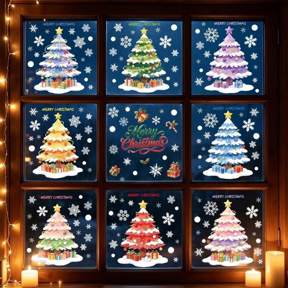 DIY Glass Window Sticker Removable Static Xmas Party Door Stickers Glass Mirror
