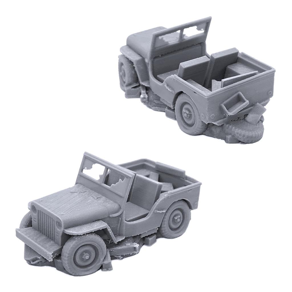 Broken Vehicles Bundle, Tabletop 28mm Miniature Wargame Terrain Scenery, 3D Printable and Paintable, EnderToys