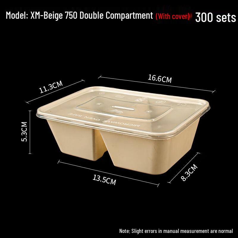 Disposable Double-Compartment Plastic Lunch Box