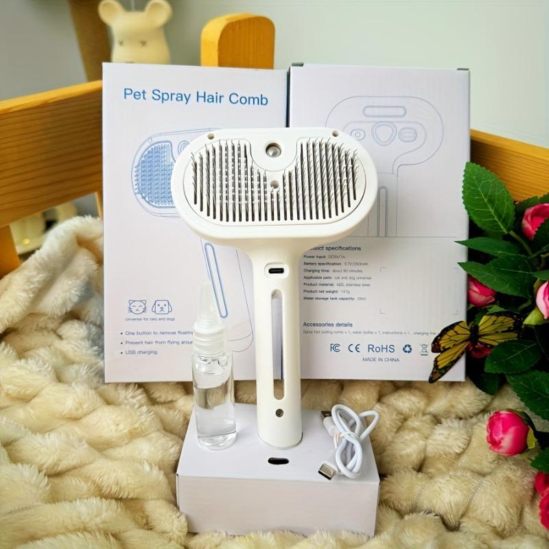 Pet Grooming Brush with Fine Spray Function Self Cleaning