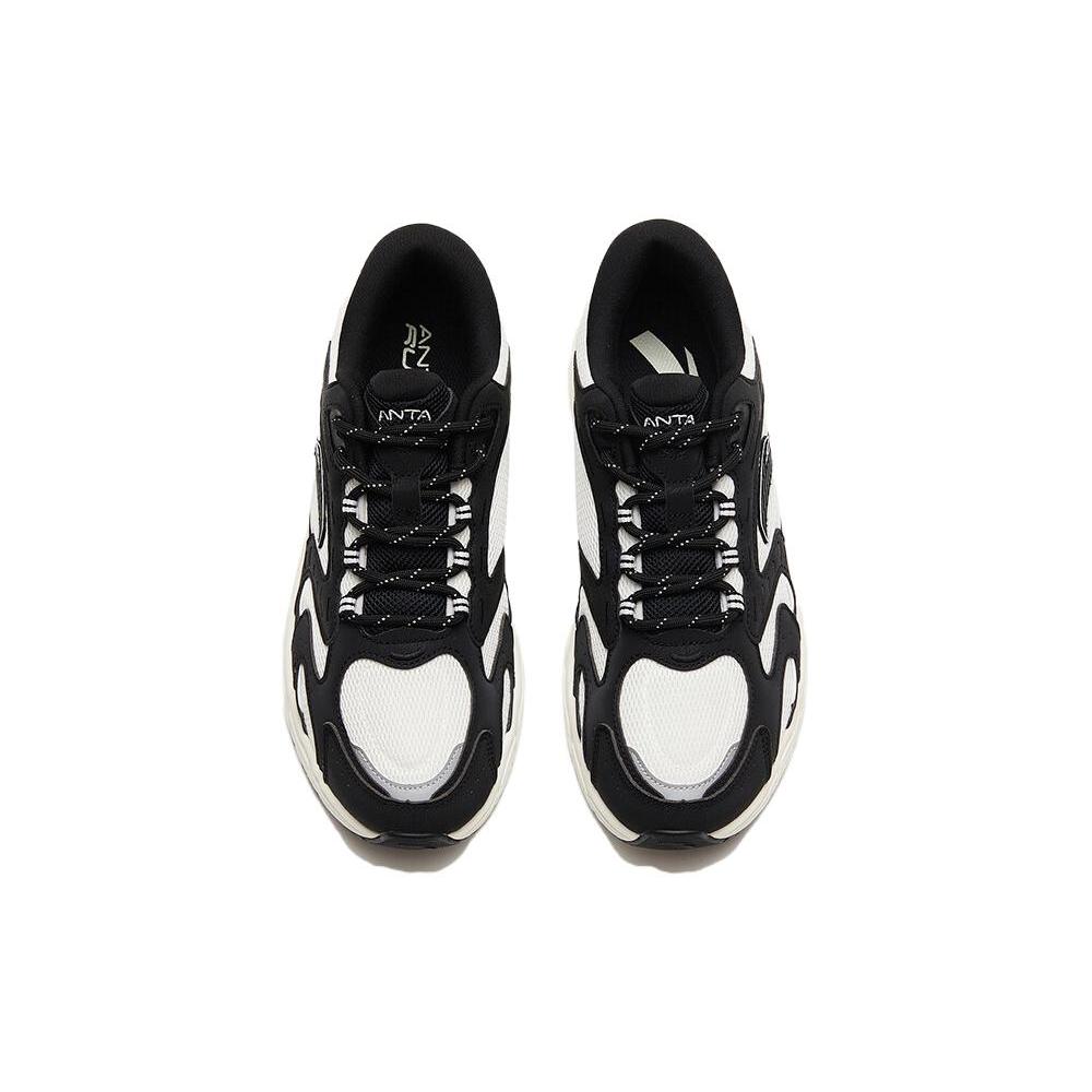 New Anta Cushioning Anti Slip And Wear Resistant Low Top Running Shoes Men's White Black 112315503-7