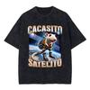 Italian Brainrot Bombardiro Crocodilo Vintage Washed Tshirts Crocodile Plane Bomber Funny Meme Tshirt Man Fashion Streetwear