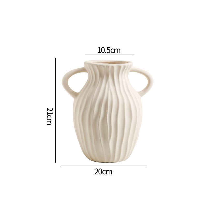 French Style Ceramic Vase White Flower Vase Modern Decorative Vases for Bouquet Farmhouse Living Room Wedding Table Centerpieces