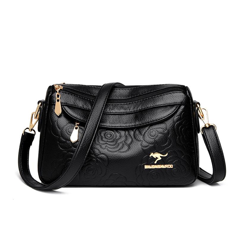 

Женская сумка новая на плечо кроссбоди средняя сумка для мамы женская диагональная сумка из мягкой кожи чёрный