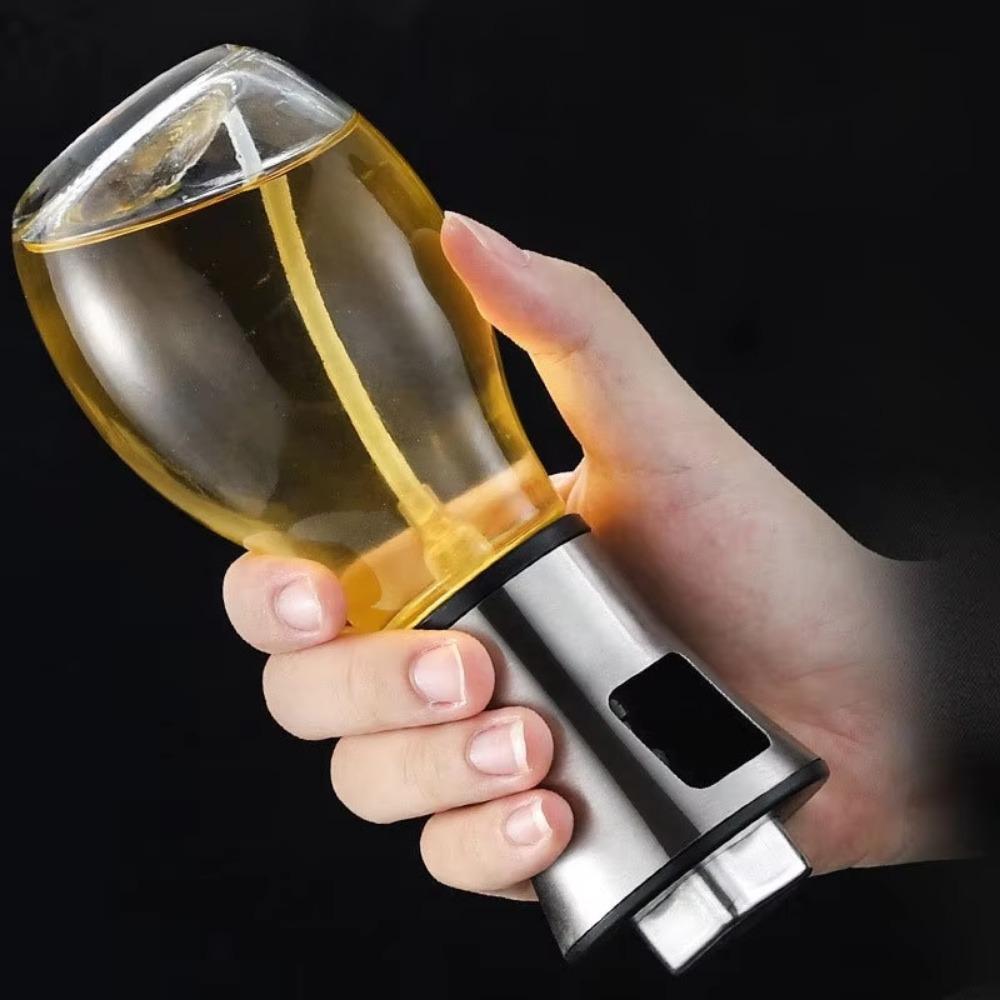200ML Oil Sprayer for Cooking with Funnel Oil Spray Bottle Stainless Steel Oil Dispenser Glass Bottle for Cooking