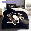 Pittsburgh Penguins Pattern Bedding Quilt Set  Home Decoration  Gift (1 * Duvet Cover + 2 * Pillowcase  Without Core)