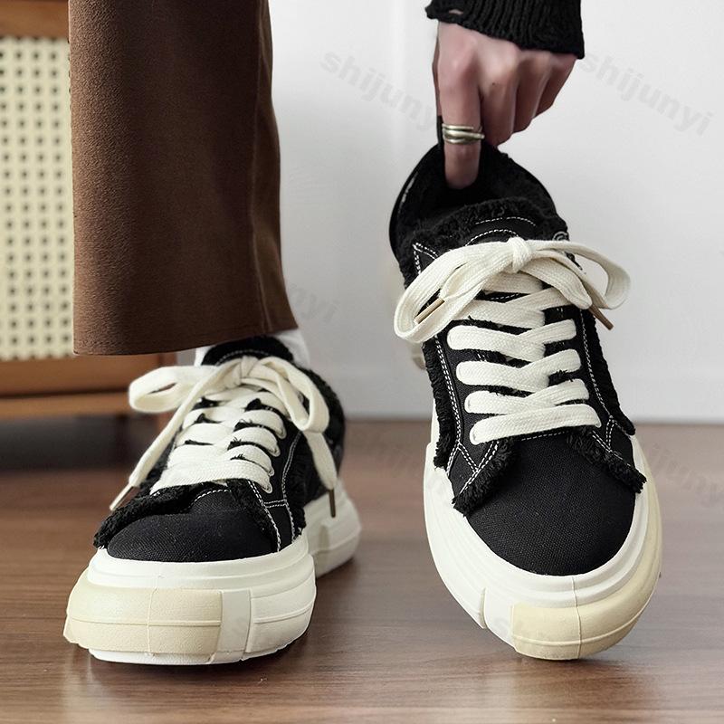 

Fashion Men Canvas Shoes 2025 Summer New Non-slip Wear-resistant Soft Sole Comfortable Outdoor Trend Fashion Casual Shoes Board Shoes 39 чёрный