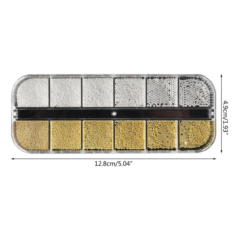 Multi-Size Nail Caviar Beads for Nails 3D Nail Art Decorations Micro Mini Metal Nail Beads Design DIY Nail Jewelry Beads