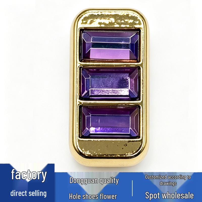 Purple Diamond Flower Shoe Charms – Cute Metal Accessories for Crocs