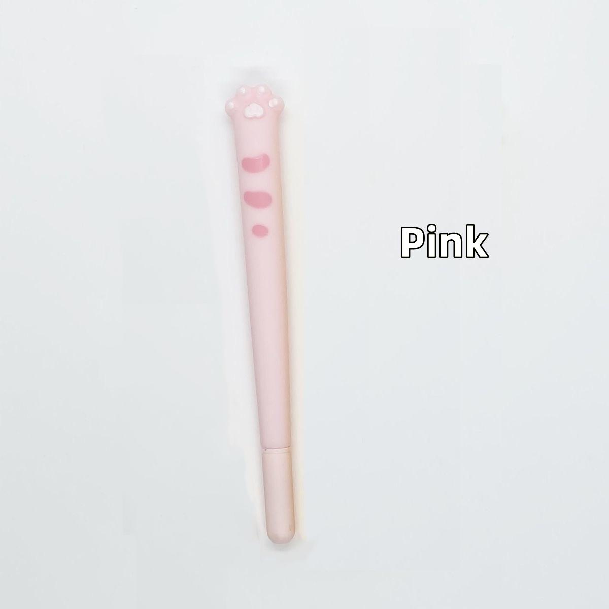 

1 шт. гелевая ручка «Кошачий коготь» с милым рисунком, мягкая силиконовая шариковая ручка 0,5 мм, черные цветные чернила для письма в офисе и школе