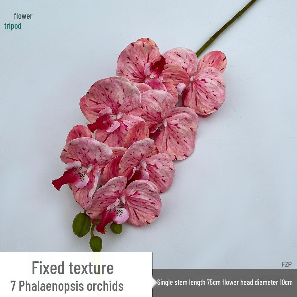 Set of 7-Head 3D Phalaenopsis Artificial Flowers for Home & Wedding Decor