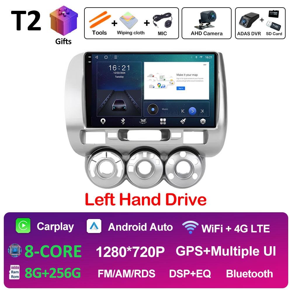 Left Hand Drive Car Video Player For Honda Fit Jazz City 2002 2003 2004 2005 2006 2007 GPS Navi Bluetooth Autoradio Accessories