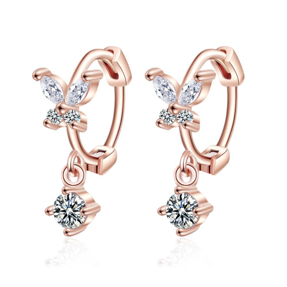 High End Female Butterfly Earrings Stylish Fashionable Sterling Silver Color For Women Jewelry Stud Earrings Kids Eh837Luxury Stud