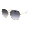 Gucci Lightweight Webbing Large Frame Holiday Travel Sunglasses Women's Gold/Gradient Grey