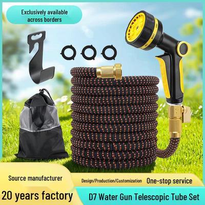 Ensemble Tuyau d'Arrosage Télescopique Durable & Pistolet d'Arrosage pour Lavage de Voiture & Horticulture