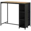 Bar Table with Shelf Black 120 X 60 X 110 Cm PE Rattan
