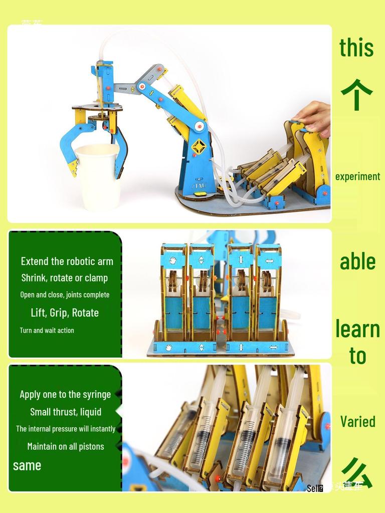 DIY Hydraulic Arm Kit: Explore Pascal's Law with this Hands-On Physics Experiment for Teaching Aids