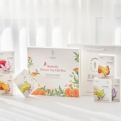 Sinnvolles Geschenk Blumen-Tee Schmetterlings-Teebeutel 6-teiliges Geschenkset