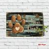 Vintage Metal Dog Paw Sign Wipe Your Paws Wall Decor Rustic Home Art 20x30cm