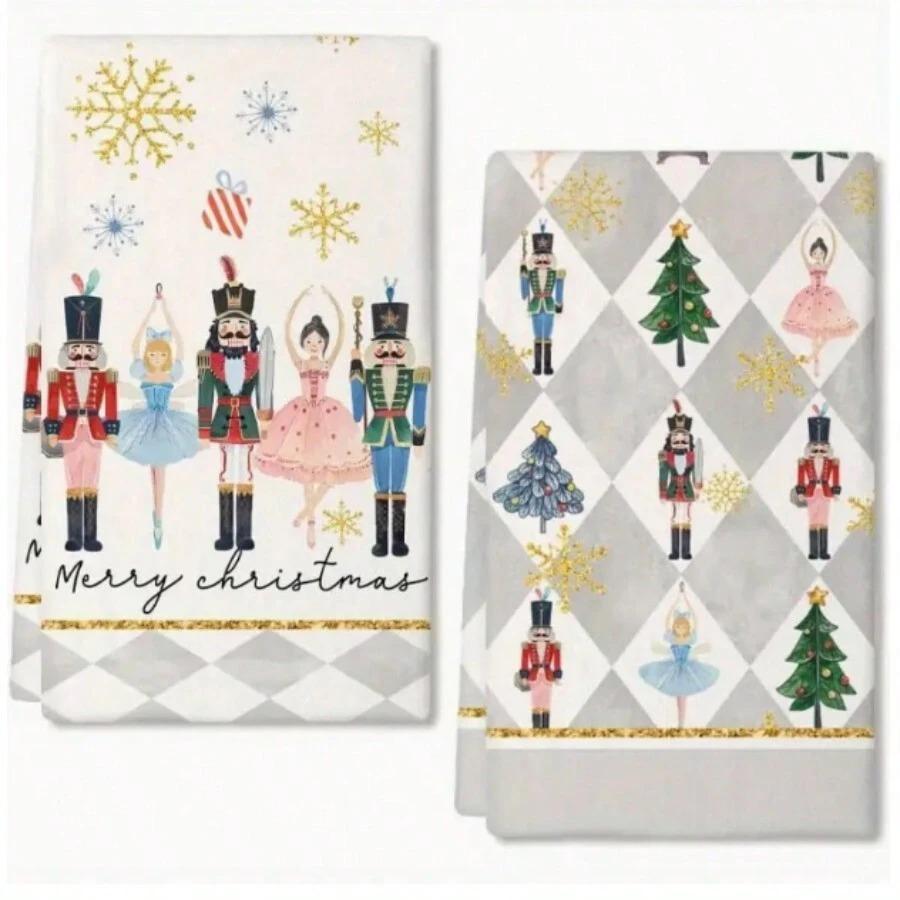 1pc/2pc/4pc/pack Christmas Scrub Sponge Creative Kitchen Dish Cloth Festive Cleaning Decor for Home & Table Kitchen Dish Towel Xmas Cleaning Supplies