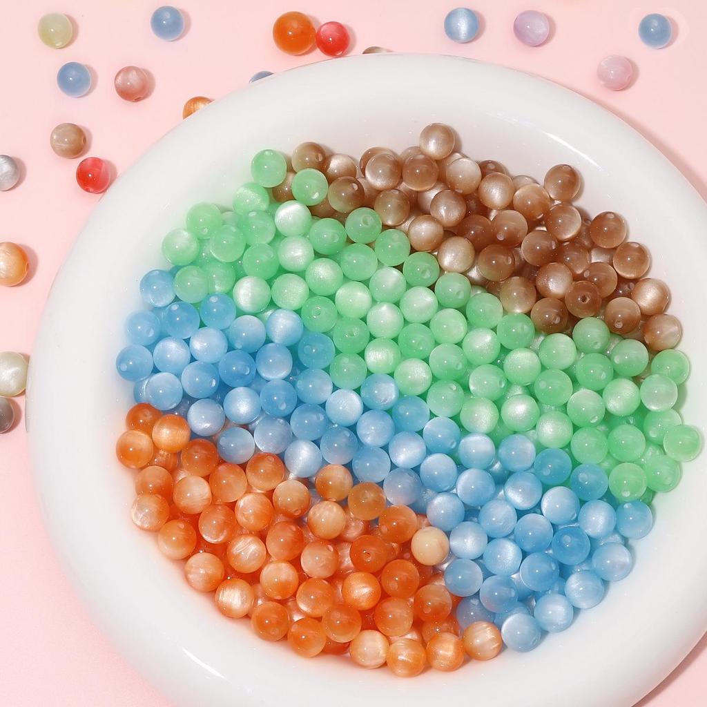 8/10/12mm Cat's Eye Resin Beads for DIY Jewelry Making - Loose Beads for Bracelets & Necklaces